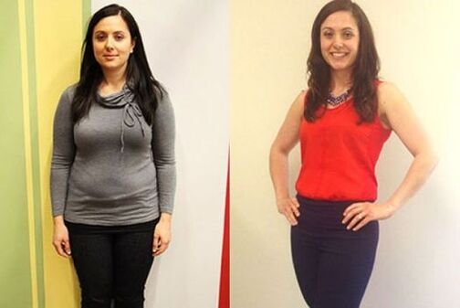 Žena před a po pohankové dietě (1)
